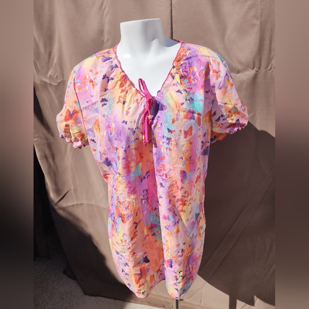 Koi Butterfly Scrub Top